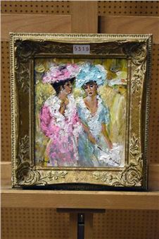 Twee dames in uitgaans kleding - Peter Winkel