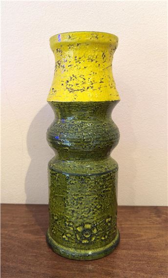 Yellow & Green Glaze Ceramic Vase