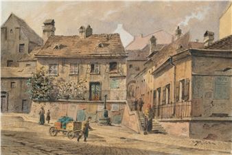 Aquarell auf Papier auf Unterlage - Karl Wenzel Zajicek