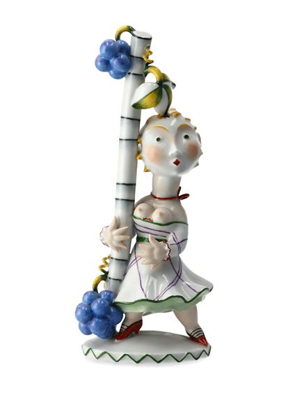 Groteske: Mädchen mit Rebenstamm by Walter Bosse, 1925