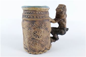 Lusty Satyr and Naughty Maiden Art Pottery Tankard/Beer Stein - Jim Rumph