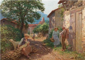 A village at the foot of the hills - Henri Bonis