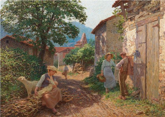 A village at the foot of the hills by Henri Bonis