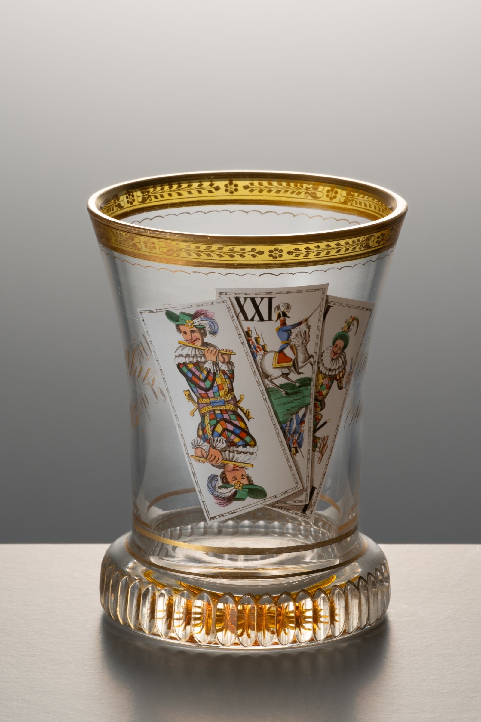 Artwork by Anton Kothgasser, BIEDERMEIER BEAKER WITH CARDS, Made of glass