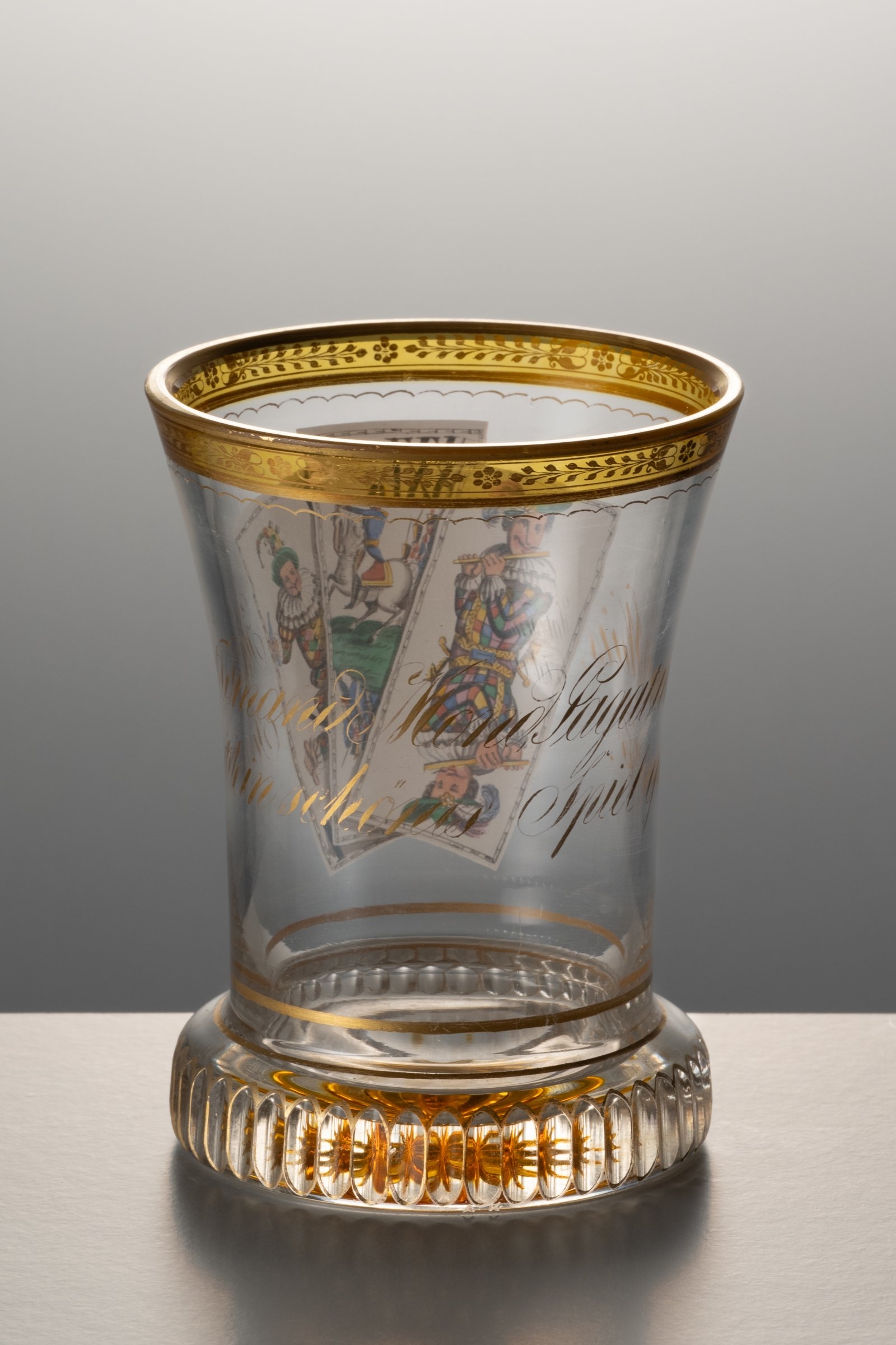 Artwork by Anton Kothgasser, BIEDERMEIER BEAKER WITH CARDS, Made of glass