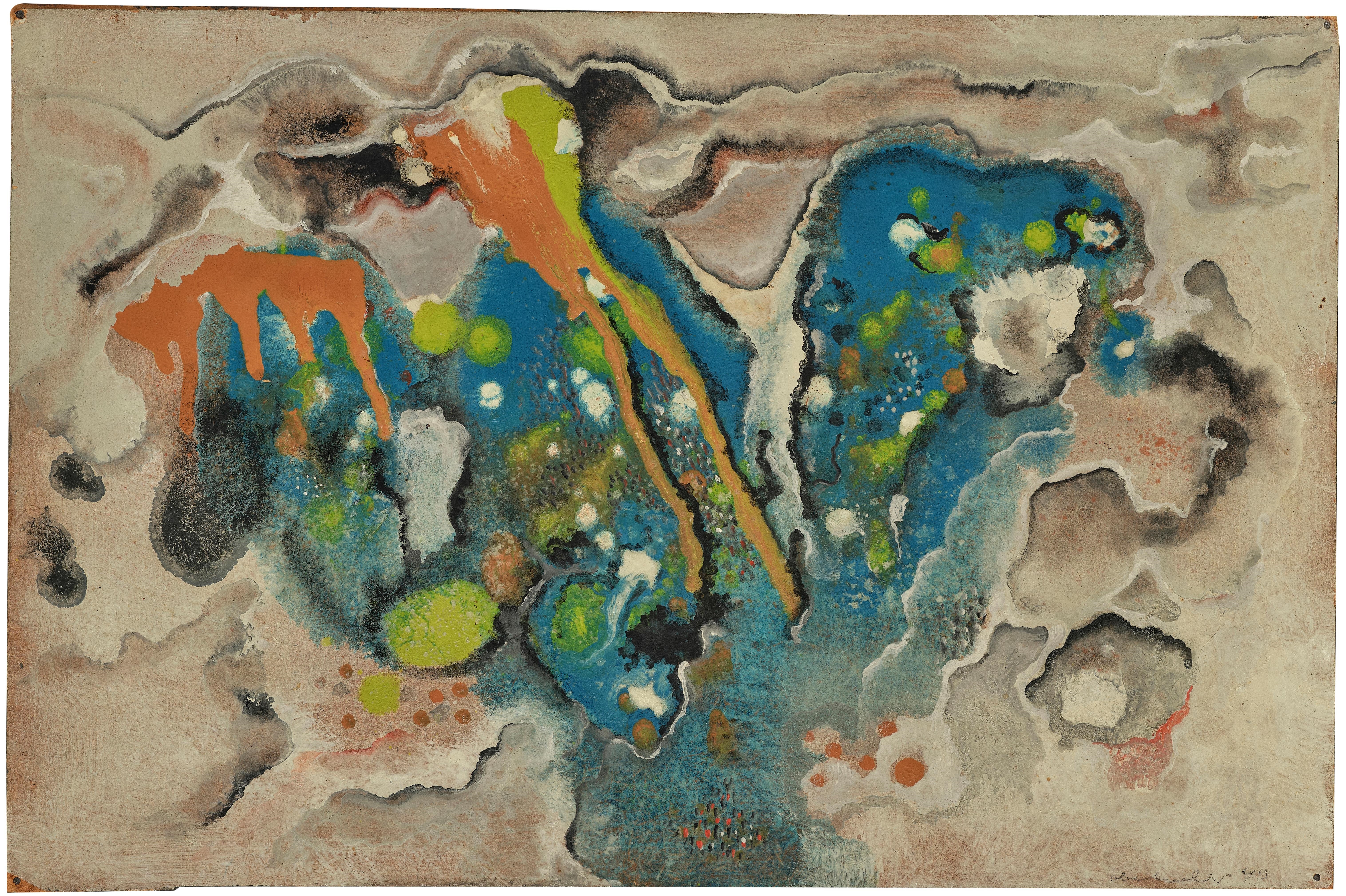 Artwork by Oswald Oberhuber, Eisvogel, Made of mixed media on hardboard