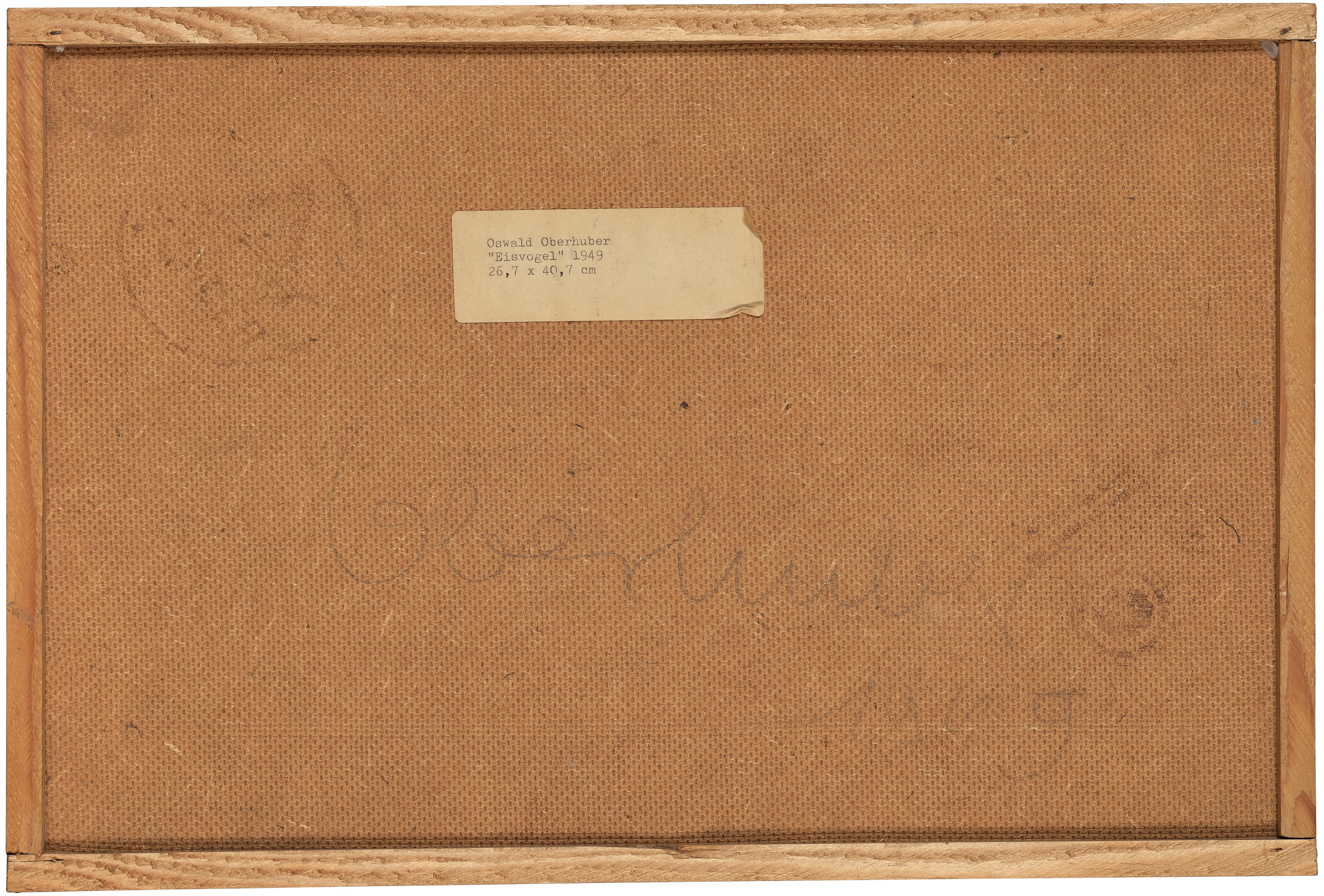 Artwork by Oswald Oberhuber, Eisvogel, Made of mixed media on hardboard