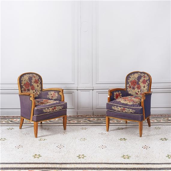 Paire de fauteuils by Jules Leleu, circa 1942-1946