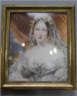 Tableau Miniature Original – Portrait De Gentleman Barbu – Emma Eleonora Kendrick – XIXe
