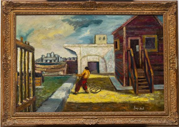 Worker at the port by Joseph Biel, c.1920-30s