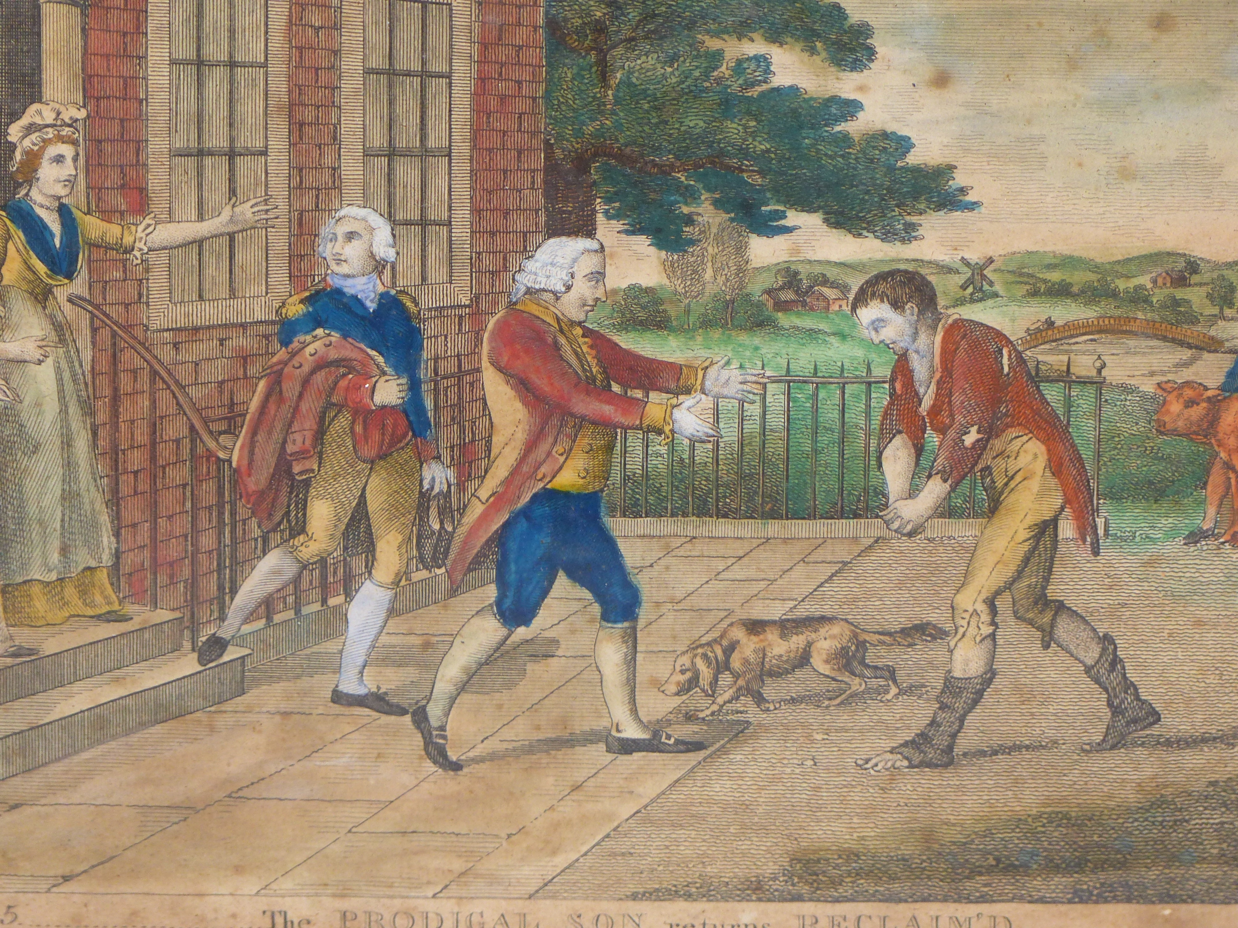 Artwork by Robert Sayer, a boarding school governess and Annette Lubin; Prodigal Son' series, Made of Hand-Coloured Prints