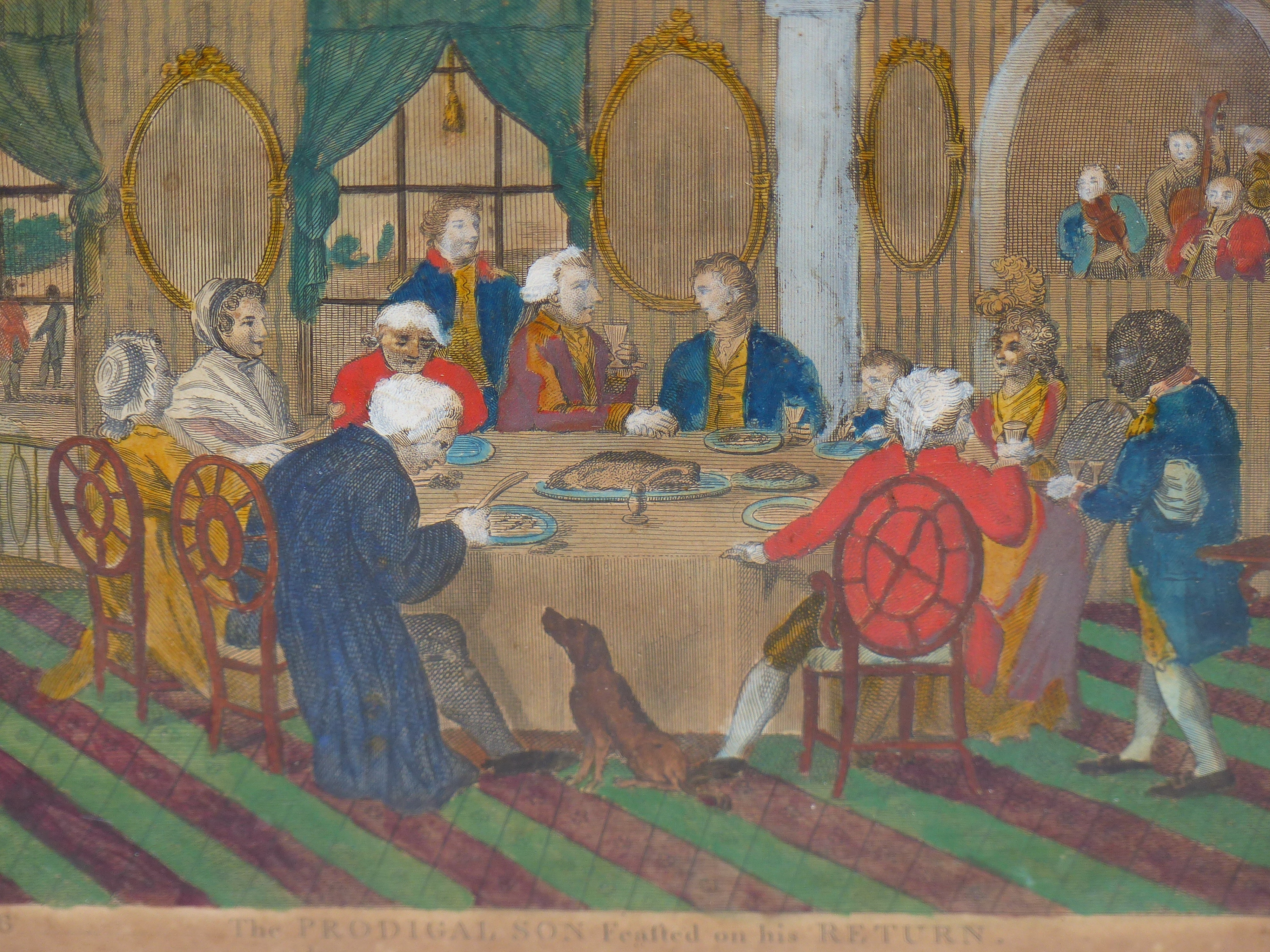 Artwork by Robert Sayer, a boarding school governess and Annette Lubin; Prodigal Son' series, Made of Hand-Coloured Prints