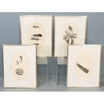 Artwork by Dick Stolwijk, De vier elementen: Hemel, Aarde, Water en Vuur, Made of foxing