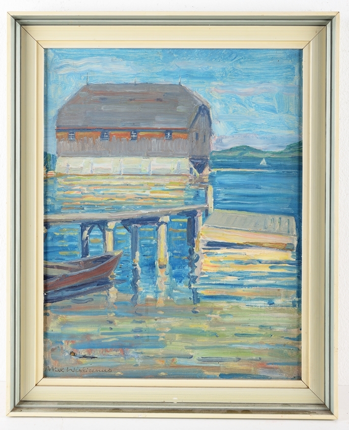 Artwork by Max Wislicenus, Hafenszene, Made of oil on canvas