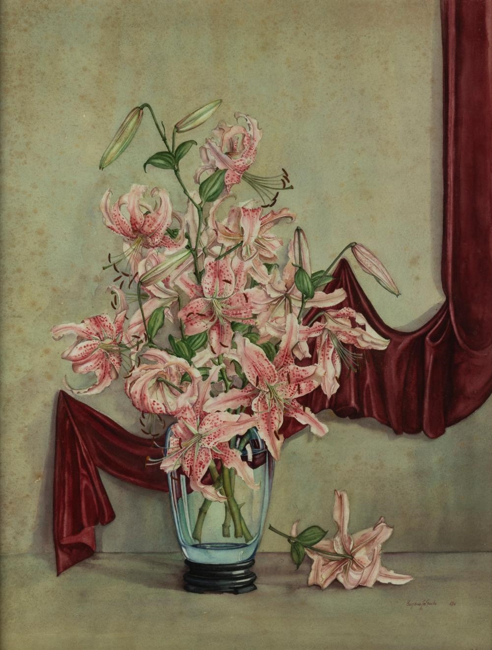 Artwork by Eugene Lagerche, Still Life, Made of Watercolours