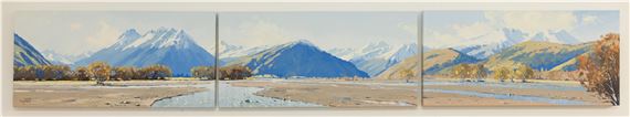 Dart River Flats (Glenorchy, Queenstown) - Triptych - Simon Williams
