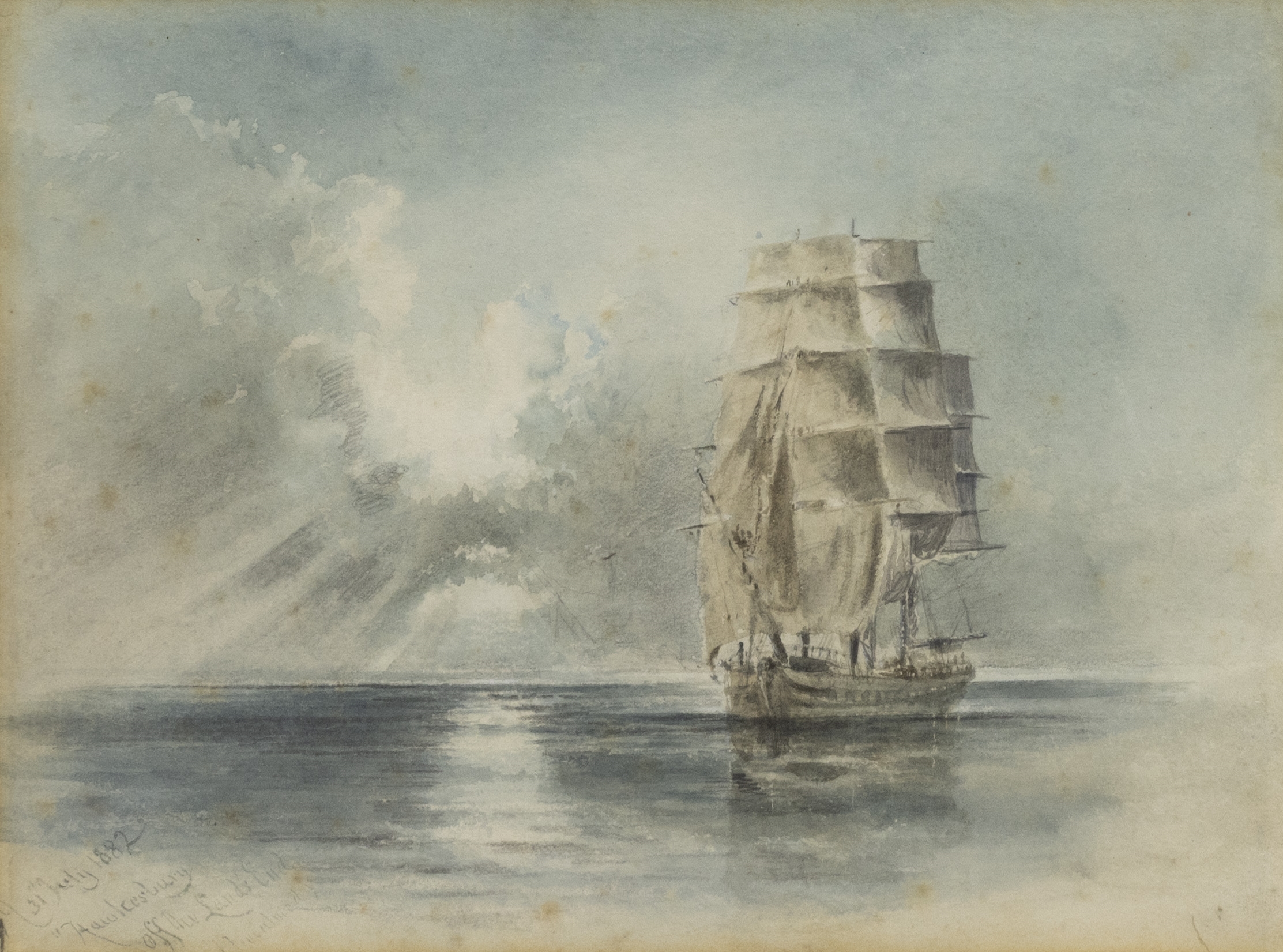 Artwork by Nicolas Chevalier, Hawkesbury off the Lands End, Made of Watercolour
