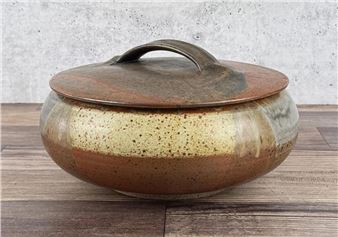 David Shaner Montana Studio Pottery Lidded Bowl - David Shaner