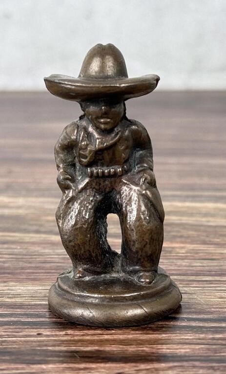 Artwork by Gladys Brown Edwards, Cowboy Paperweight, Made of Glass