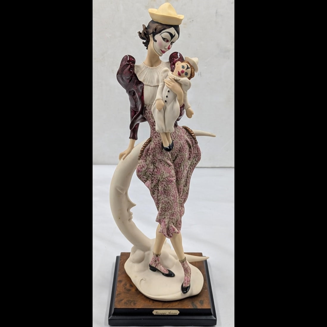 Artwork by Giuseppe Armani, Lady Clown With Puppet, Made of Figurine