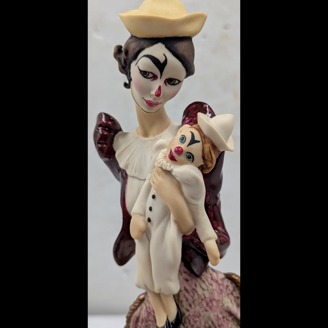 Artwork by Giuseppe Armani, Lady Clown With Puppet, Made of Figurine