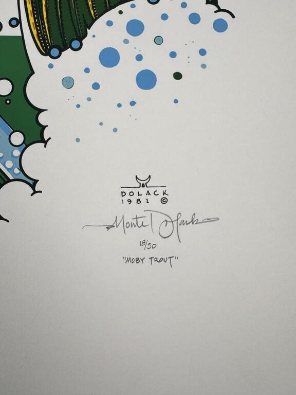Artwork by Monte Dolack, Moby Trout Print