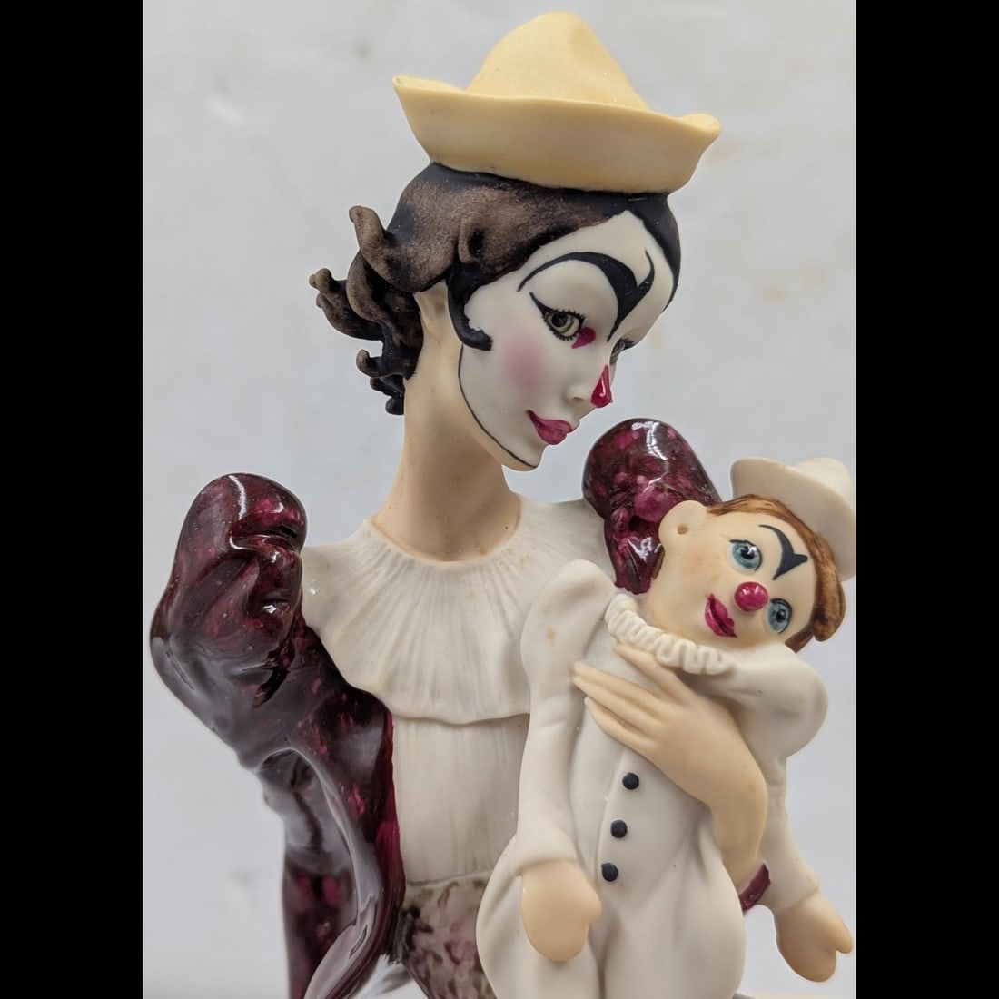 Artwork by Giuseppe Armani, Lady Clown With Puppet, Made of Figurine