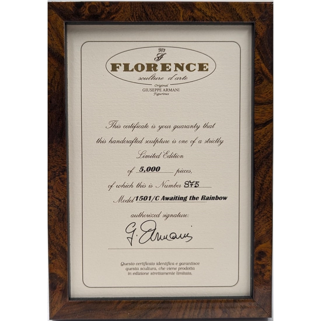 Artwork by Giuseppe Armani, Awaiting The Rainbow, Made of Figurine