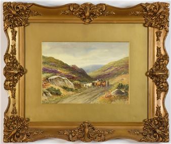 Herding The Cattle Through Dartmor - H. Lawes