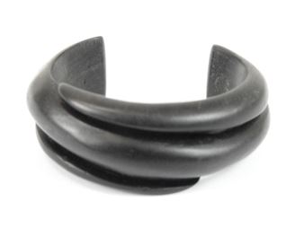 Bracelet Sculpté En ébène Par Catherine Noll (1945-1994) – Style Vintage Manchette