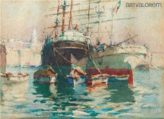 Port de Marseille avec le clocher (de l'église) des Accoules - Gilbert Galland