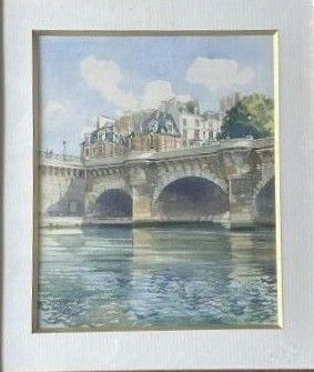 Affiche Ancienne Paris Pont Neuf – Toni Mella – Vers 1950 – Aviation – Original