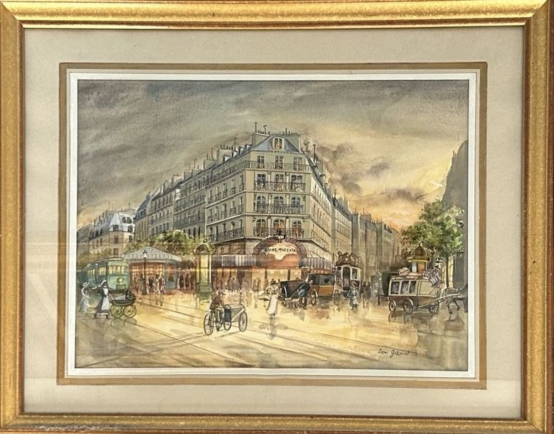 Artwork by Léon Godinnet, Magenta Bazaar, Made of Watercolor