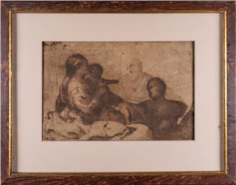 Holy Family with Saint Joseph and Saint John the Baptist - Pier Francesco Mola