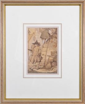 Climbing the Ladder - Thomas Rowlandson