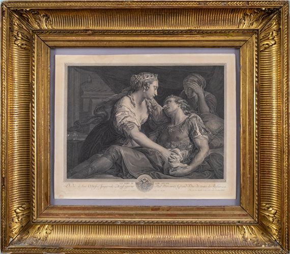 The Death of Mark Antony with Cleopatra at left by Johann Georg Wille, 1778