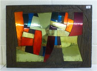 an abstract study mixed media plaque - Anna Nunes