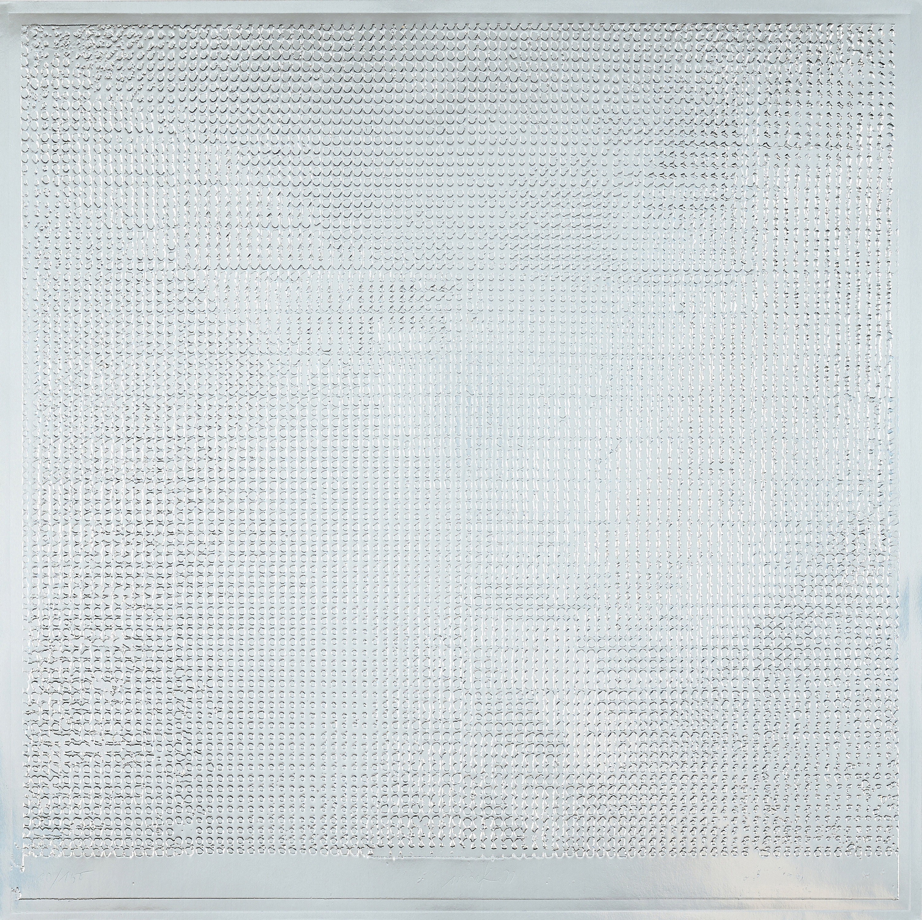 Artwork by Heinz Mack, Lichtschraffur, Made of Embossing On Aluminium Card