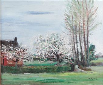 Landschap met bloesem - René Marie Dujardin