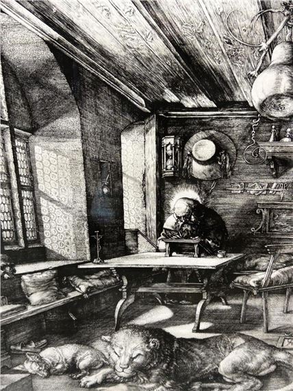 Artwork by Albrecht Dürer, St. Jerome in His Study, Made of Print