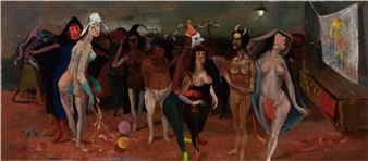 LOUIS BOSA (1905-1981) NEW DEAL ARTIST OIL ON MASONITE - Louis (luigi) Bos