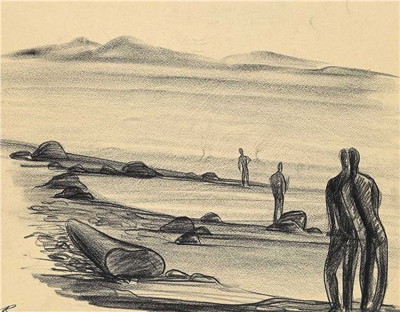 Untitled - Figures on the Beach by Clifford Foard Robinson