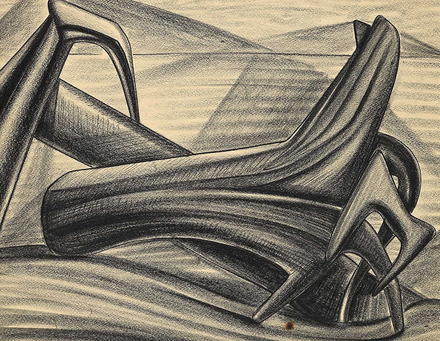 Artwork by Clifford Foard Robinson, Untitled - Forms in Sand, Made of Graphite On Paper