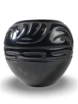 Signed Native American Santa Clara Blackware - Santa Clara Pueblo