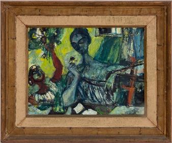 Woman with Flower - Sigmund Joseph Menkes