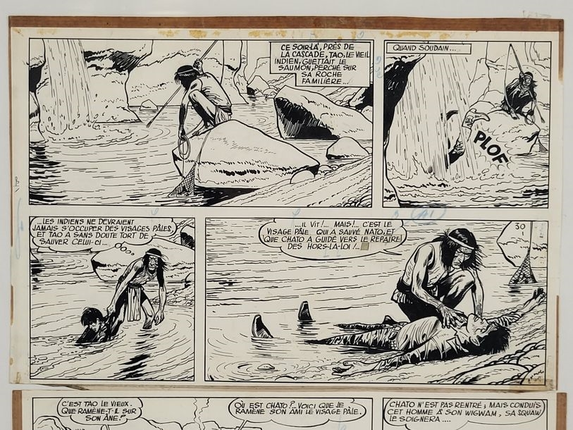 Artwork by Jijé, Jerry Spring, Made of Indian Ink And Blue Pencil On Paper