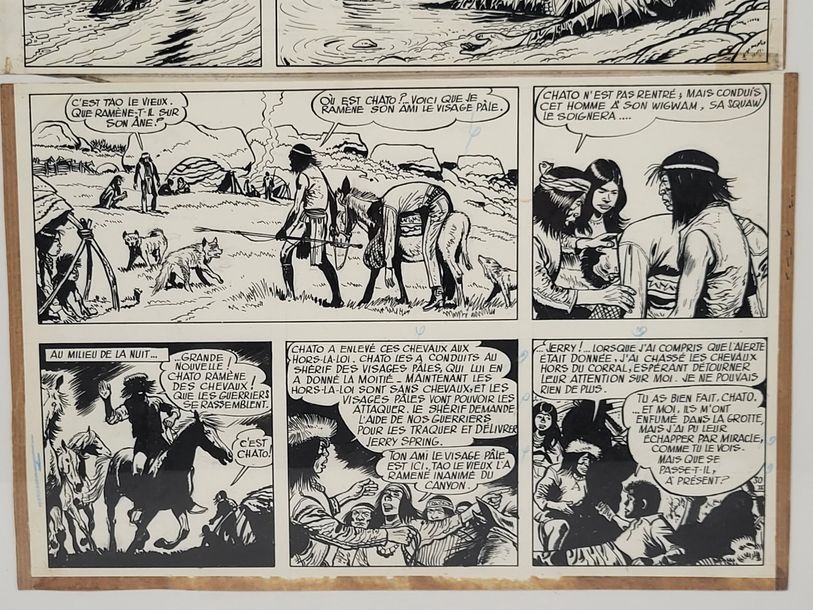 Artwork by Jijé, Jerry Spring, Made of Indian Ink And Blue Pencil On Paper