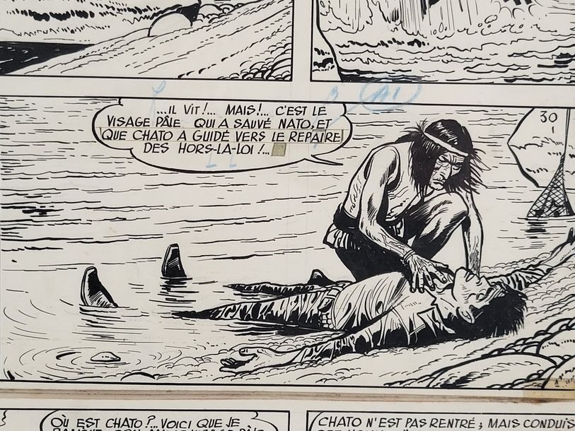 Artwork by Jijé, Jerry Spring, Made of Indian Ink And Blue Pencil On Paper