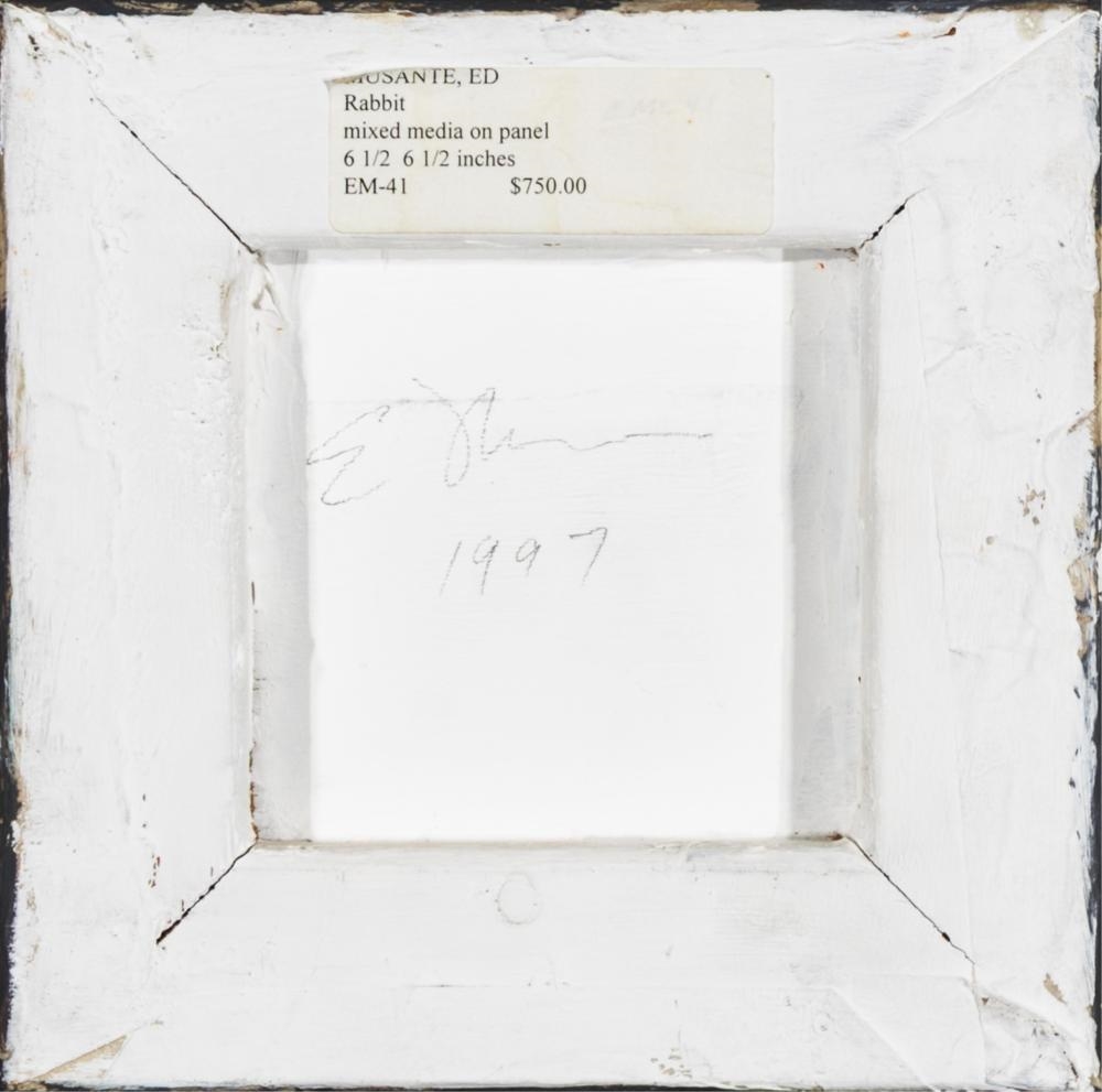 Artwork by Ed Musante, Rabbit, Made of Oil, Mixed Media On Cradled Panel