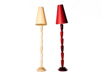 Pair of floor lamps in glazed ceramic - Louis Drimmer
